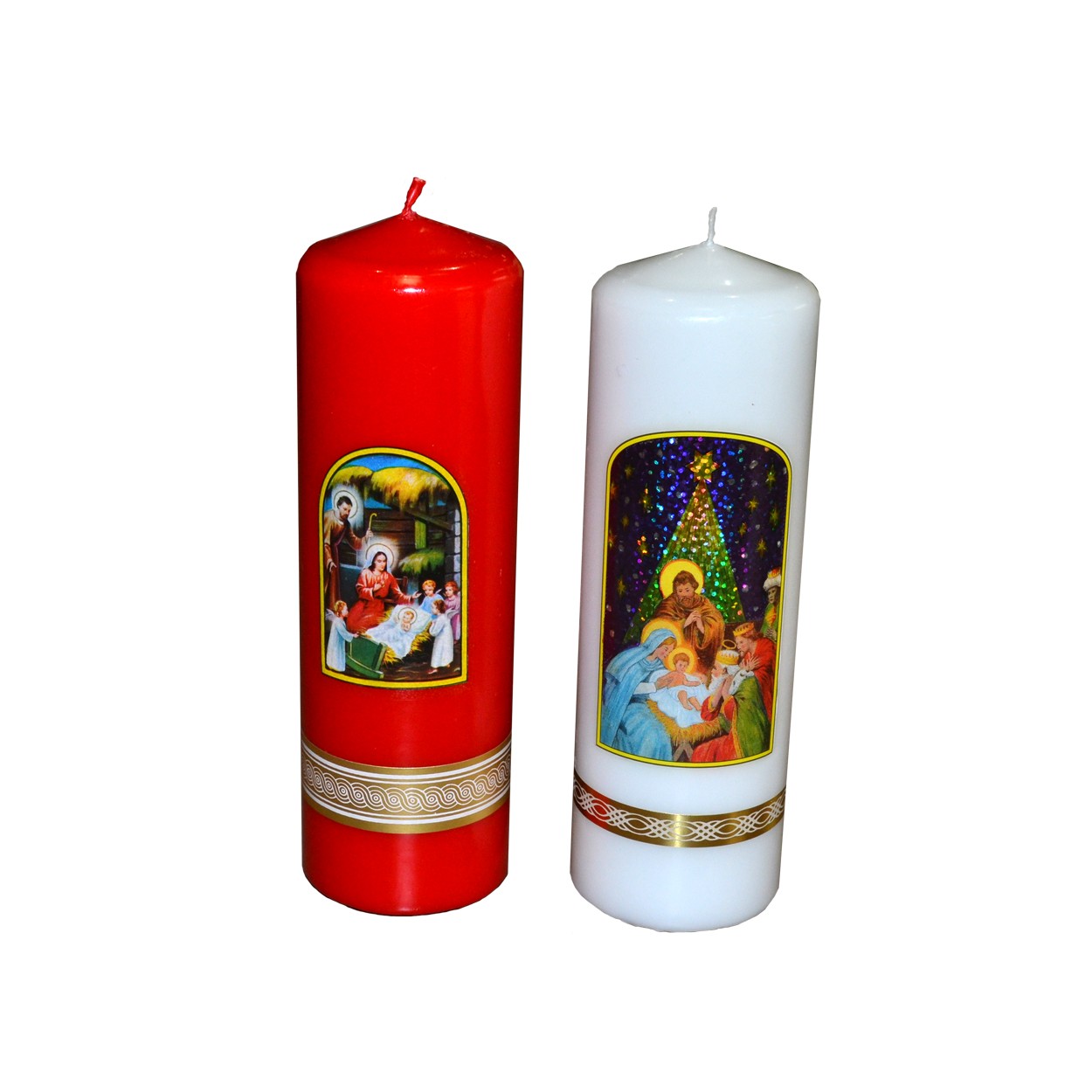 Svijeća sa slikom 60x190 mm božićna